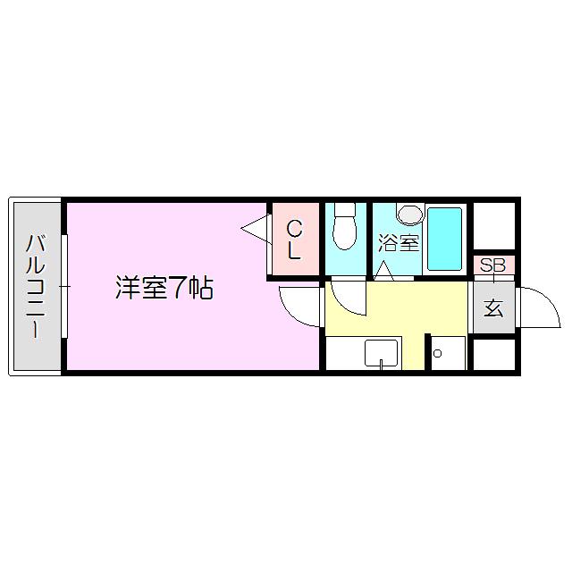 セルヴォワ小松(1K/2階)の間取り写真