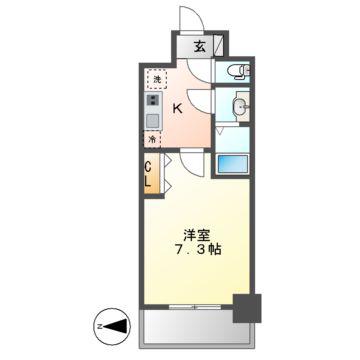 プレサンス栄フェル(1K/8階)の間取り写真