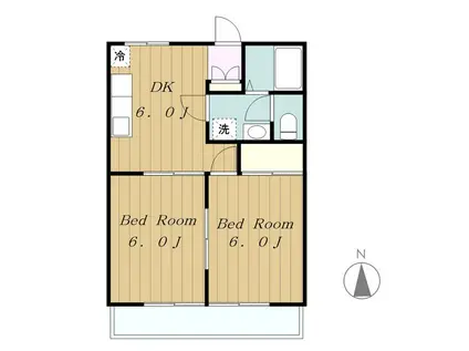 ハイツMO(2DK/2階)の間取り写真
