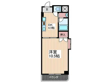 ペプリエール堺町(1DK/6階)の間取り写真