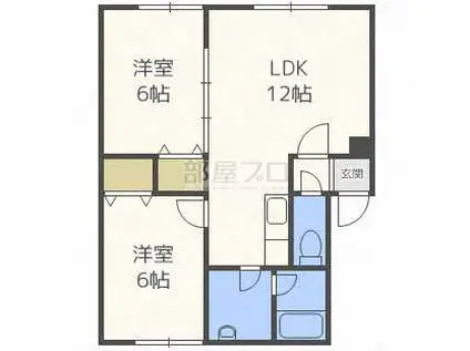 ラディアンスI(2LDK/3階)の間取り写真