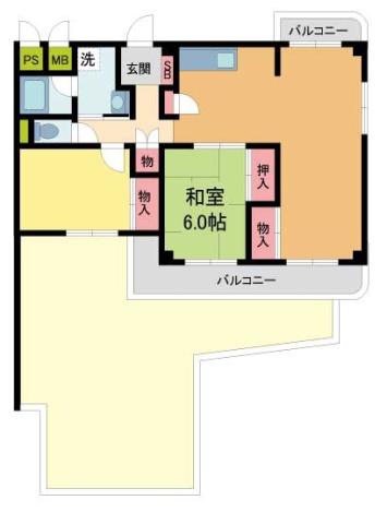 ベルヴィ甲東園(2LDK/1階)の間取り写真