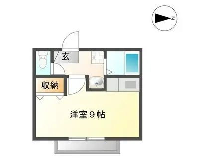 ELLE(ワンルーム/1階)の間取り写真