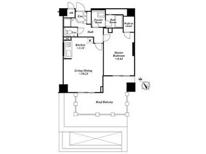 アクロス目黒タワー(1LDK/8階)の間取り写真