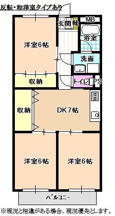 LIMPIA明金(3DK/3階)の間取り写真