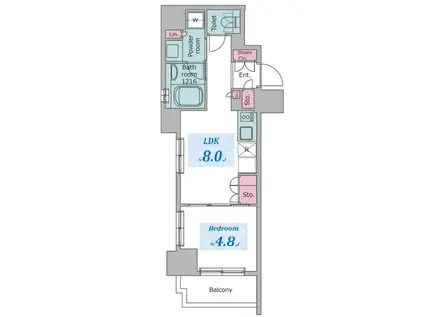 クロスレジデンス六義園(1LDK/9階)の間取り写真
