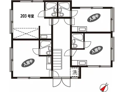 プラザ ドゥ モルト(ワンルーム/2階)の間取り写真