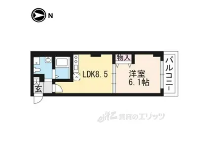 プリモフィオーレ室町(1LDK/4階)の間取り写真