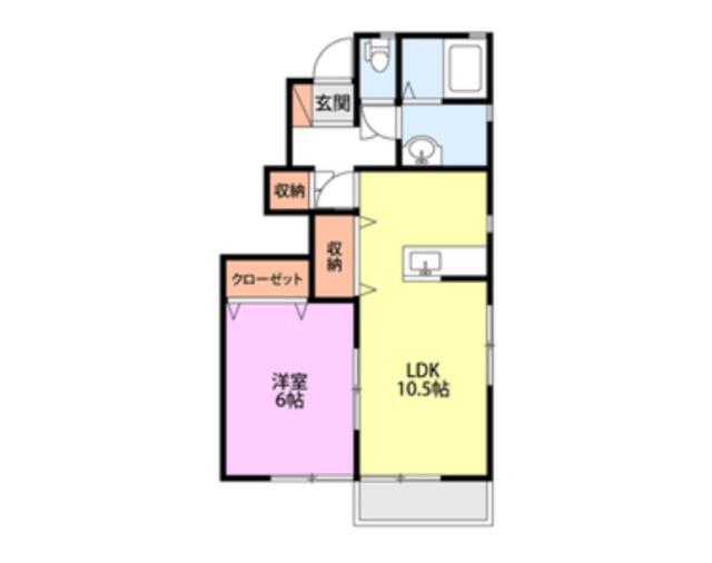 プラセールパーム(1LDK/2階)の間取り写真