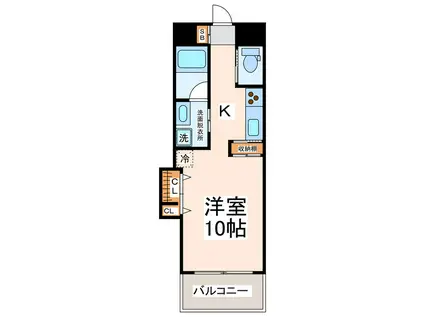 エストゥディオ・デルディア(ワンルーム/2階)の間取り写真