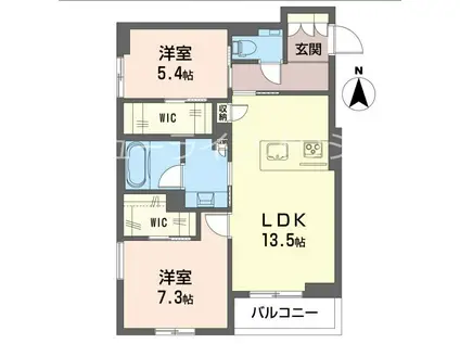 グランド バレー(2LDK/2階)の間取り写真