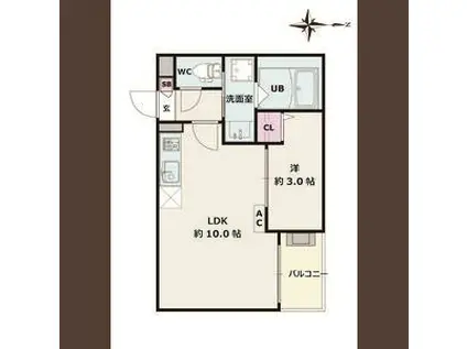 JACK ATSUTAKOSHINII(1LDK/2階)の間取り写真