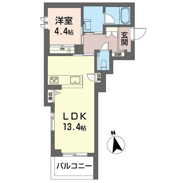 アルバハウス(1LDK/2階)の間取り写真