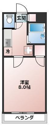 クレセール下伊福(1K/3階)の間取り写真