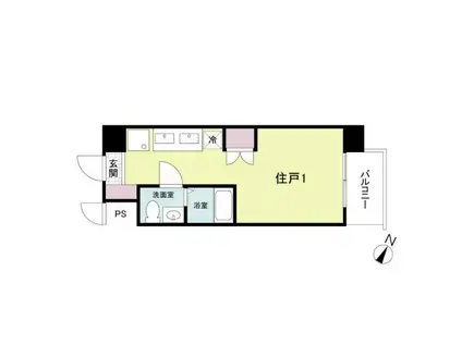 レジディア比治山公園(1K/3階)の間取り写真