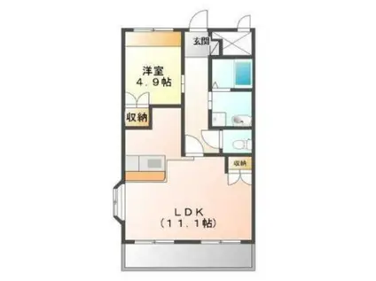 CALM FORD(1LDK/1階)の間取り写真