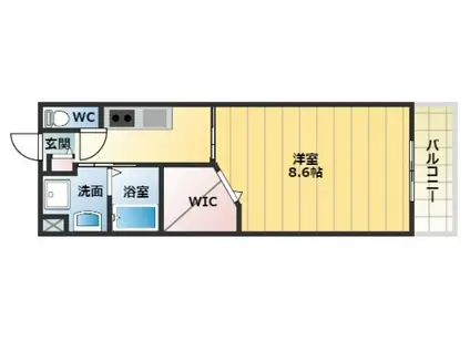 センターフィールドV(1K/2階)の間取り写真