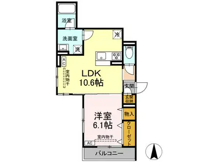 パラディーゾ湘南(1LDK/3階)の間取り写真