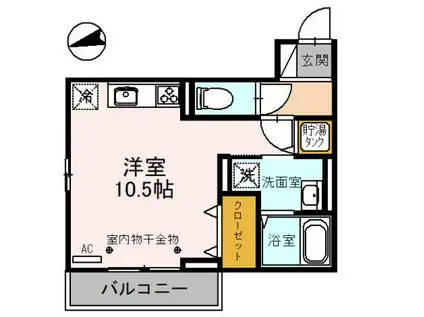 D-RESIDENCE長土塀I(ワンルーム/2階)の間取り写真