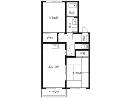 セジュール濱田III(2LDK/2階)の間取り写真
