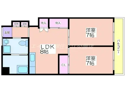 サンコーポラス南港 26号棟(2LDK/1階)の間取り写真
