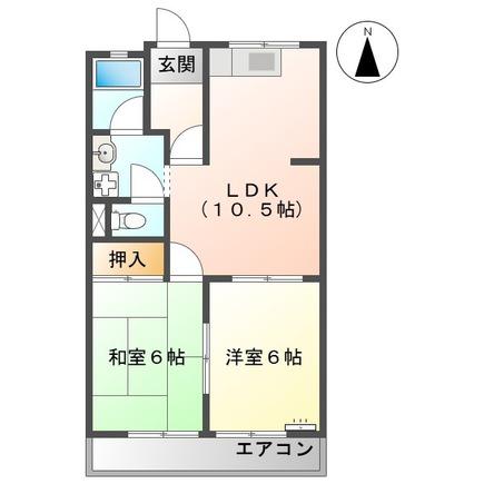 メゾンエクセルII(2LDK/4階)の間取り写真