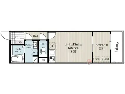 リブレメゾン淡路I(1LDK/3階)の間取り写真