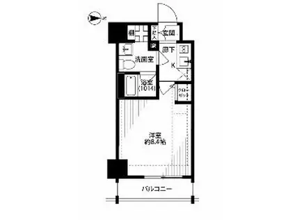 プレール・ドゥーク潮見(1K/8階)の間取り写真