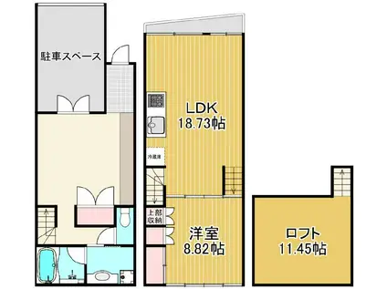 ガーデンテラス白山(1SLDK/2階)の間取り写真