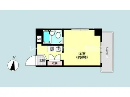 ホワイトウィング越野(ワンルーム/2階)の間取り写真