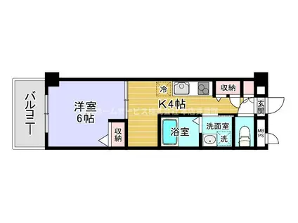 シーガルマンションII(1K/6階)の間取り写真