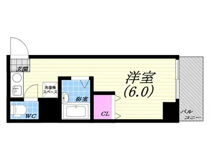 エクラ山科(ワンルーム/3階)の間取り写真