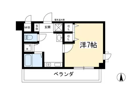 クラウンハイム京都北大路(1K/3階)の間取り写真