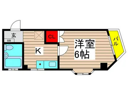 カーサ ソシアル(1K/2階)の間取り写真