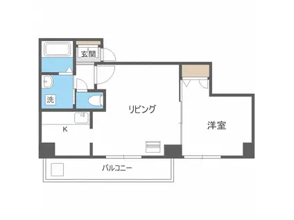 アクティ麻生南(1LDK/6階)の間取り写真