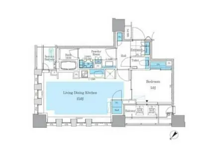 パークアクシス月島マチュアスタイル(1LDK/7階)の間取り写真