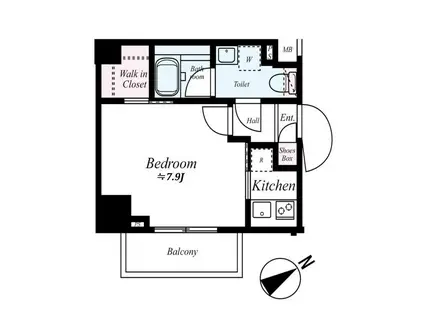 AXAS池袋RESIDENCE(1K/2階)の間取り写真