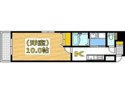 スリジエ南千田(1K/2階)の間取り写真