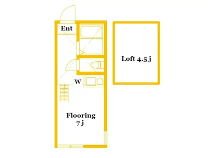 ユナイト汐入ポワティエ(ワンルーム/2階)の間取り写真