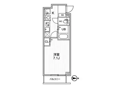 TS CUORE梅ヶ丘(1K/1階)の間取り写真
