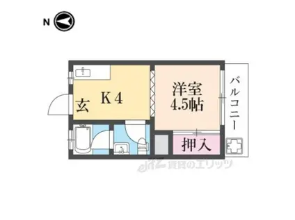 サンビル(1K/4階)の間取り写真