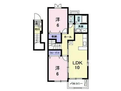 ドミールサニー君影1号棟(2LDK/4階)の間取り写真