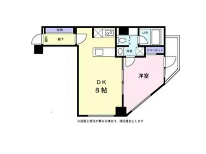 ベルファース麻布十番(1DK/7階)の間取り写真