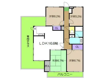 ユニテ・ラ・メールII(4LDK/7階)の間取り写真