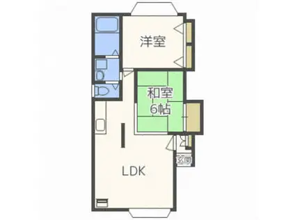 クリスタルハイツ(2LDK/2階)の間取り写真