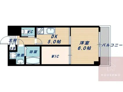 プレジール(1DK/3階)の間取り写真