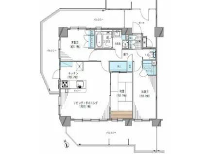 サンクレイドル稲毛アルトフィオーレ(3LDK/5階)の間取り写真