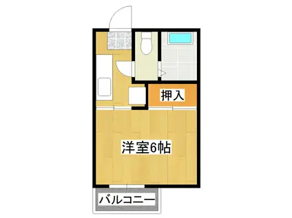 ニューパレス(1K/2階)の間取り写真