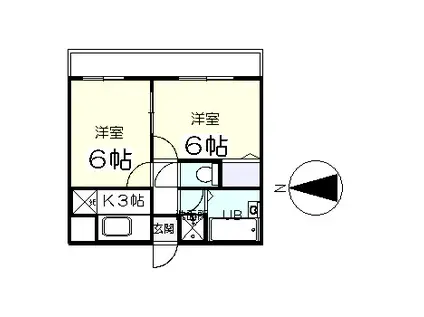 ツインコート弥生B(2K/1階)の間取り写真