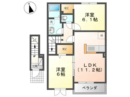 ブライト・ユー(2LDK/2階)の間取り写真